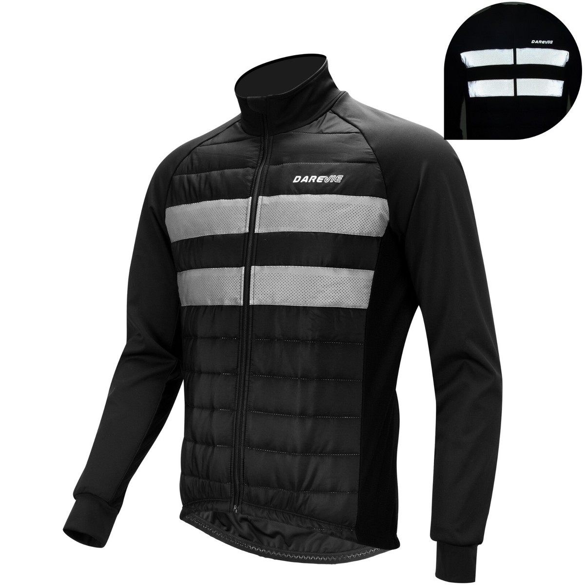 Mens Reflective Cycling Jacket Darevie BLACK 4XL UK