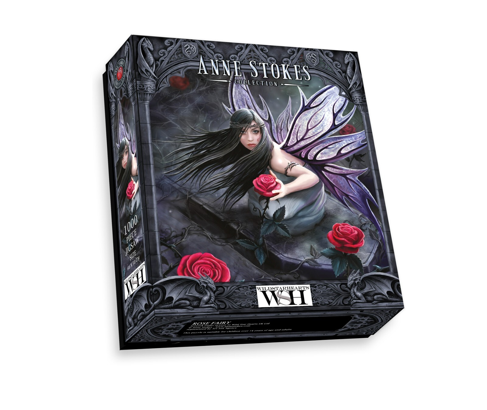 Anne Stokes Fantasy Fairy Puzzle - Rose Fairy - 1000 Piece Puzzle with A4 Guide