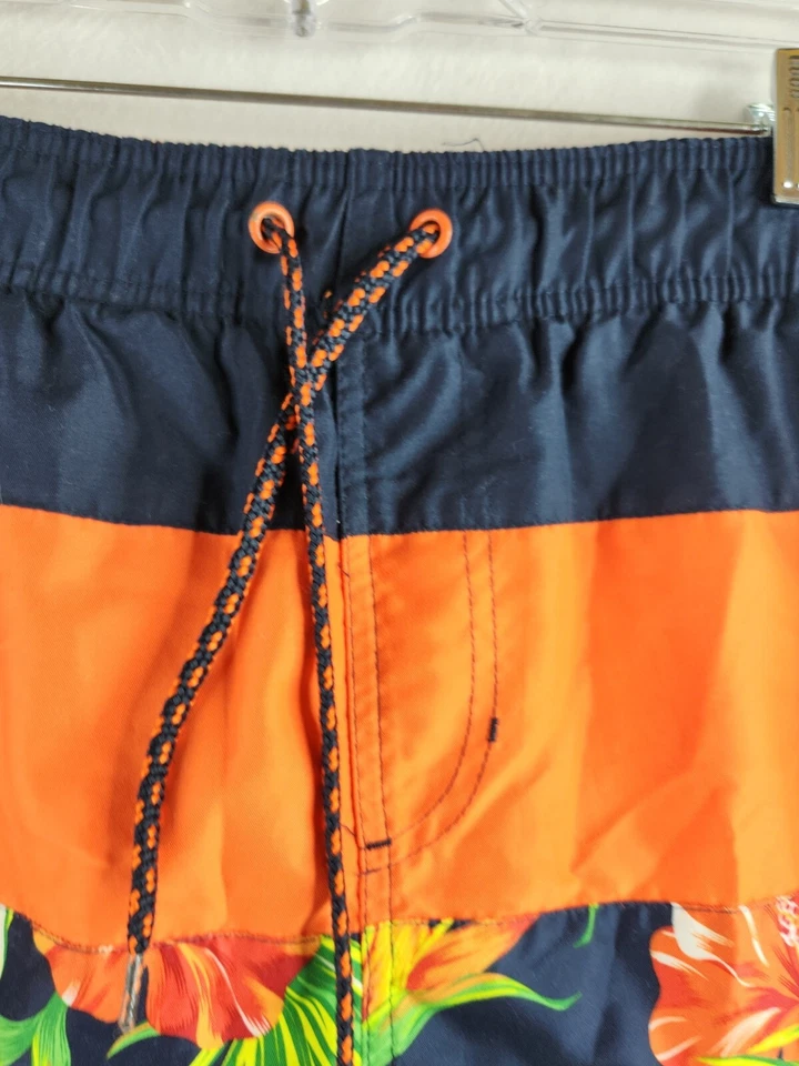 Faded Glory Orange Blue Floral Board Swim Shorts Trunks Mens Medium 32-34 - Image 3 of 4