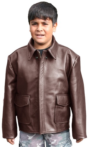 Kids Indiana Jones Style Leather Bomber 