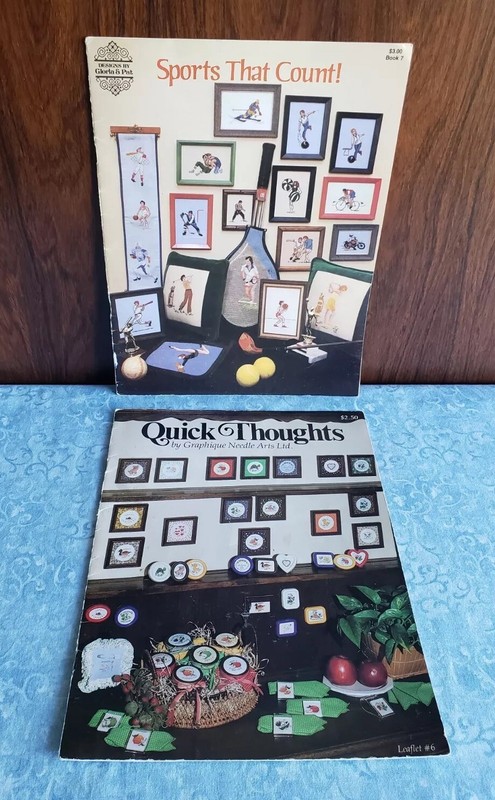 LOT 2 Cross Stitch Patterns QUICK THOUGHTS Graphique #6~SPORTS THAT COUNT  Bk 7
