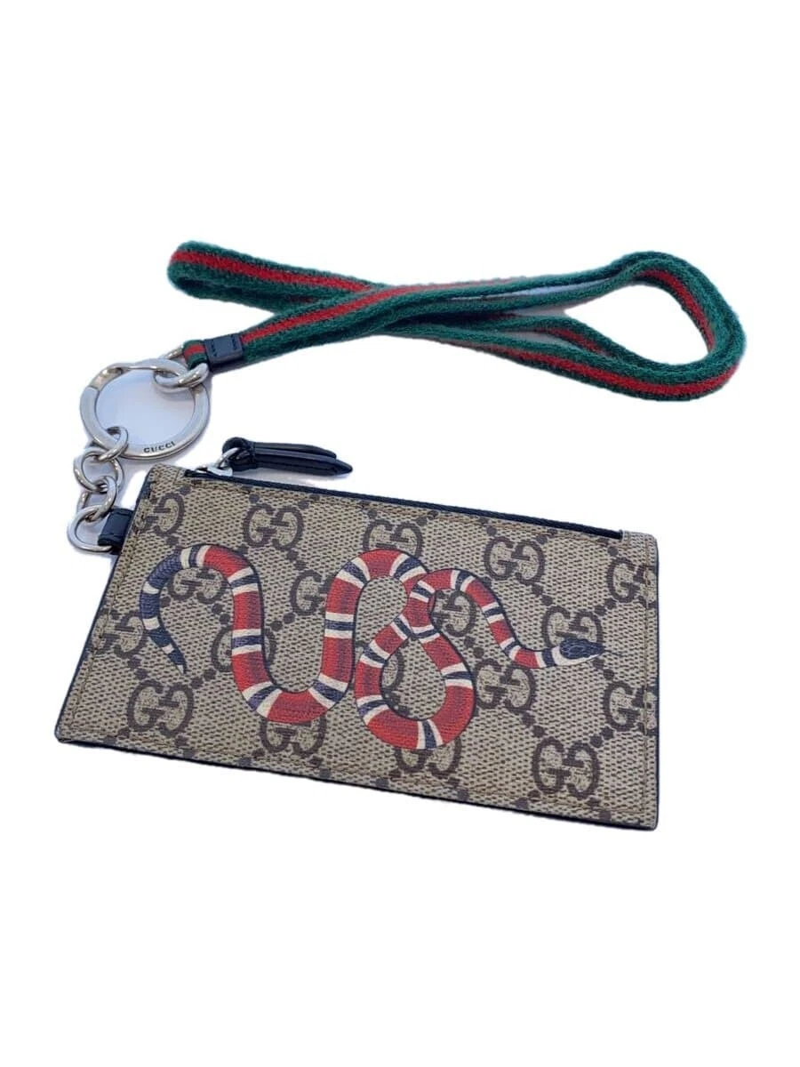 Étui portefeuille porte carte d'identité GUCCI 523903 GG Supreme Kingsnake Fragment Case