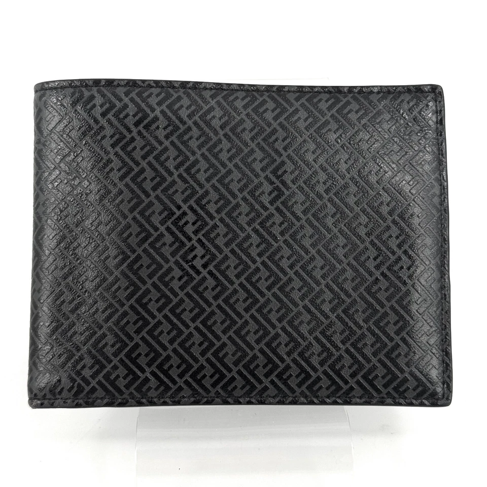 Cartera FENDI Cartera Plegable Billetera Calabacín Billete Cuero Negro Auténtico 112T0209 Foto 3 de 4