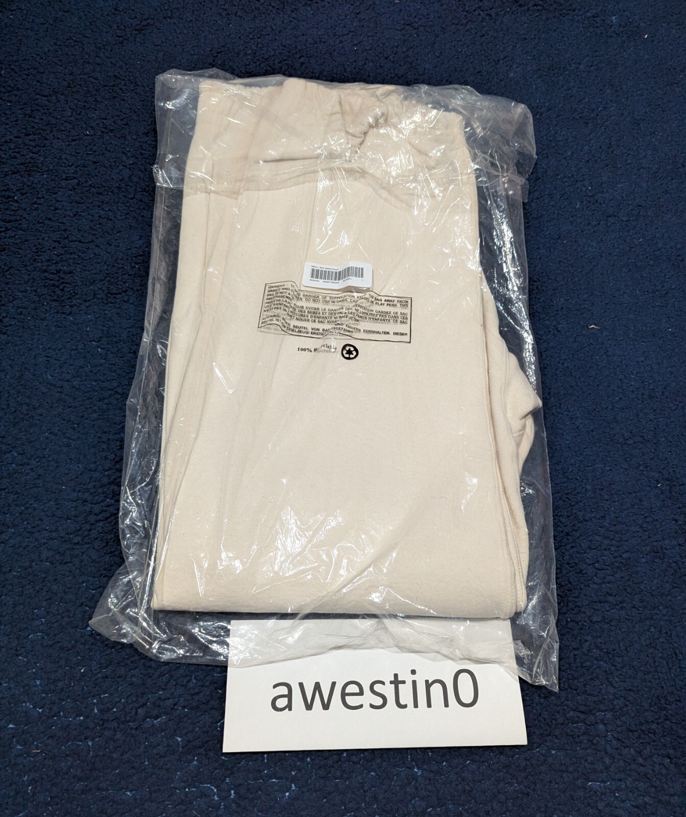 Brand New! Supreme S/S 21 Swarovski S Logo Sweatpants (White) Large image 4