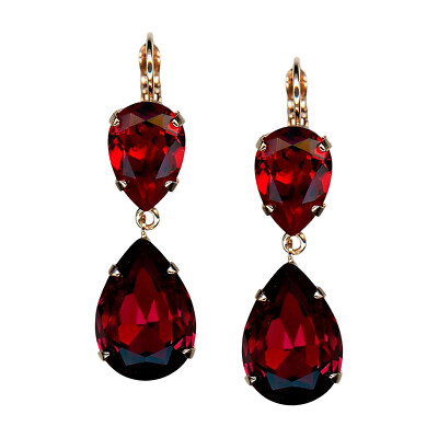 Mariana Earrings Stunning Siam Austrian Crystals My Treasures Coll.