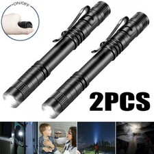2PCS Mini Small Torch Super Bright LED Flashlight Penlight with Clip Pocket