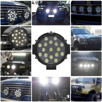 Aaiwa 7” LED Work Light Bar – 8 Pods Spot/Flood Combo, 150W Off-Road Driving Lights