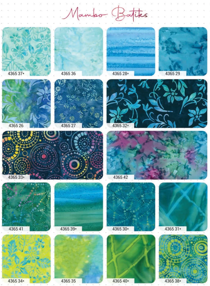 Moda MAMBO BATIKS Quilt Fabric Batik LAYER CAKE 42 10" Squares - Image 3 of 4