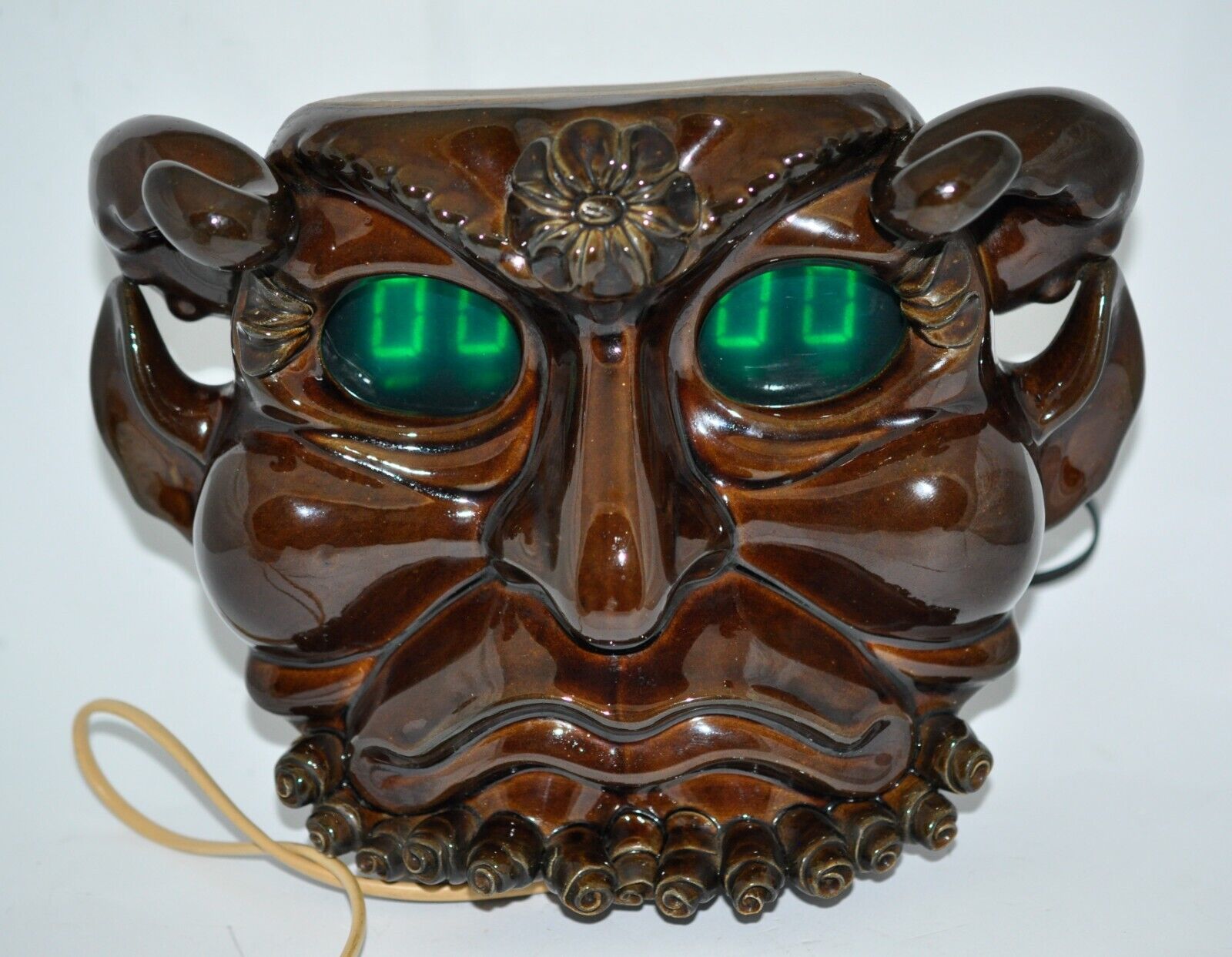 Tube clock SATYR Vintage Ukraine mojolica ELEKTRONIKA Ceramic Wall  Devil Daemon