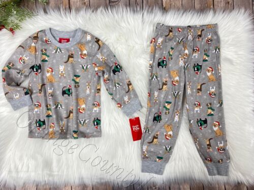 Christmas Girl Boy Kids Puppy Dogs & Cats Pajamas Holiday Set Pj's Size 6-7