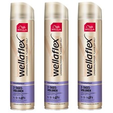 3x 250ml Wellaflex 2 Day Volume Hairspray Long Lasting Flexible Hold 4