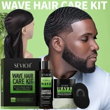Wave 360 Style Wax Set Wavy Curly Hair Control Gel With Cap Kit Styling Wax Hair