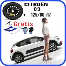 Ruotino Di Scorta 4Fori Ruota 17 Per Citroen C3 Cric Crick Guanti Cacciavite