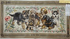 SEG d Paris Mini Chiens PUPPY DOGS Needlepoint Canvas 28 3/8" x 12 3/4" 927.16