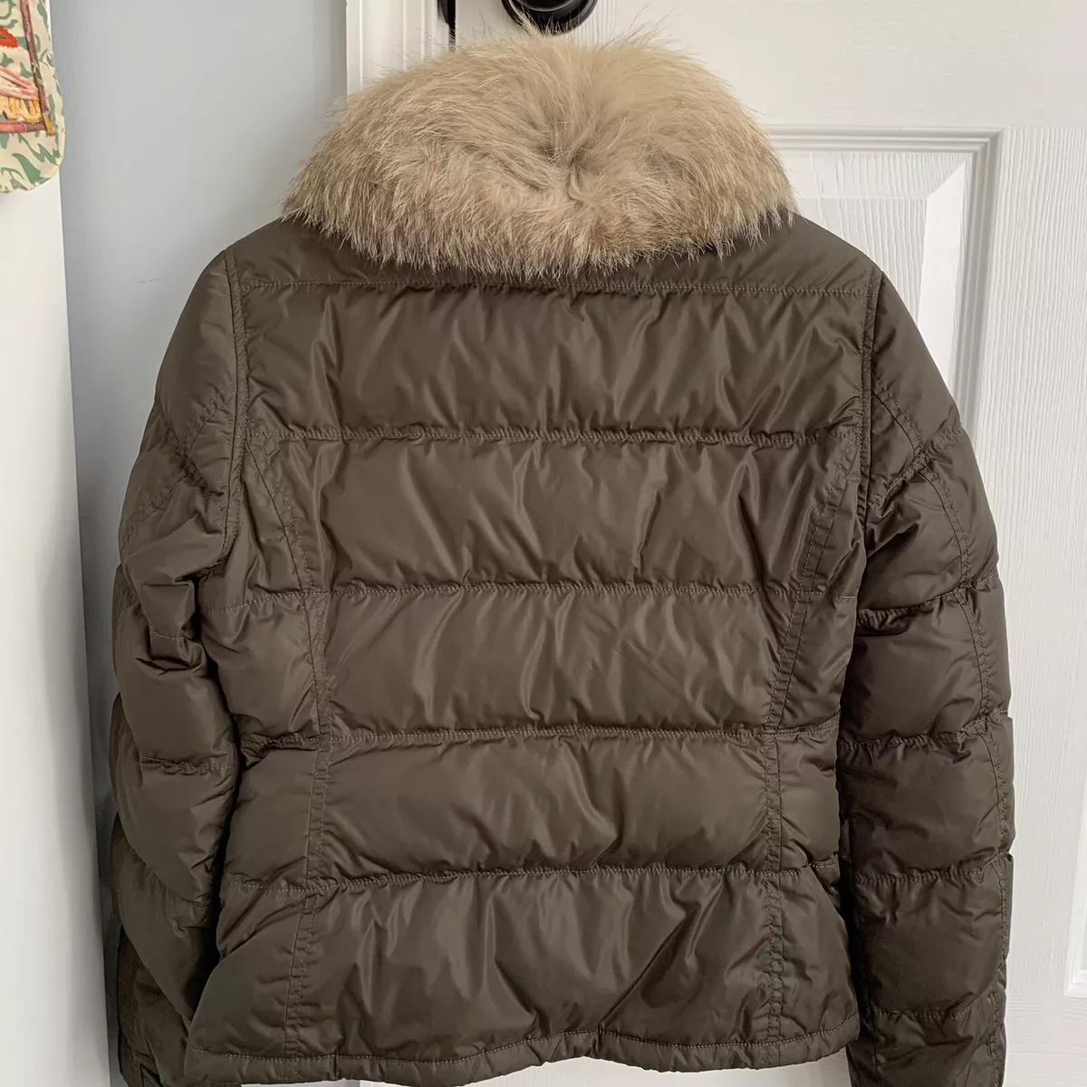 Prada down jacket with fur best sale collar