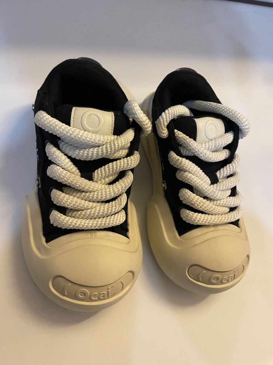 OCAI Smile Black canvas shoes thick soles OC230232 - Size OCAI Smile Black canvas shoes thick soles OC230232 - Size
