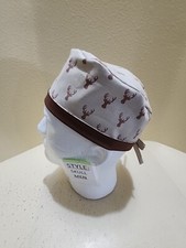 Deer Stag Heads Men's Skull/Chemo Surgical Scrub Hat/Cap Handmade