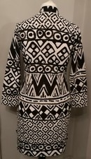 LADIES BLACK & WHITE STRETCH DRESS SIZE 10 BOOHOO
