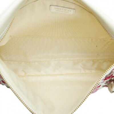 Jimmy Choo] Zena Star Studs Clutch Bag Second Bag White Leather