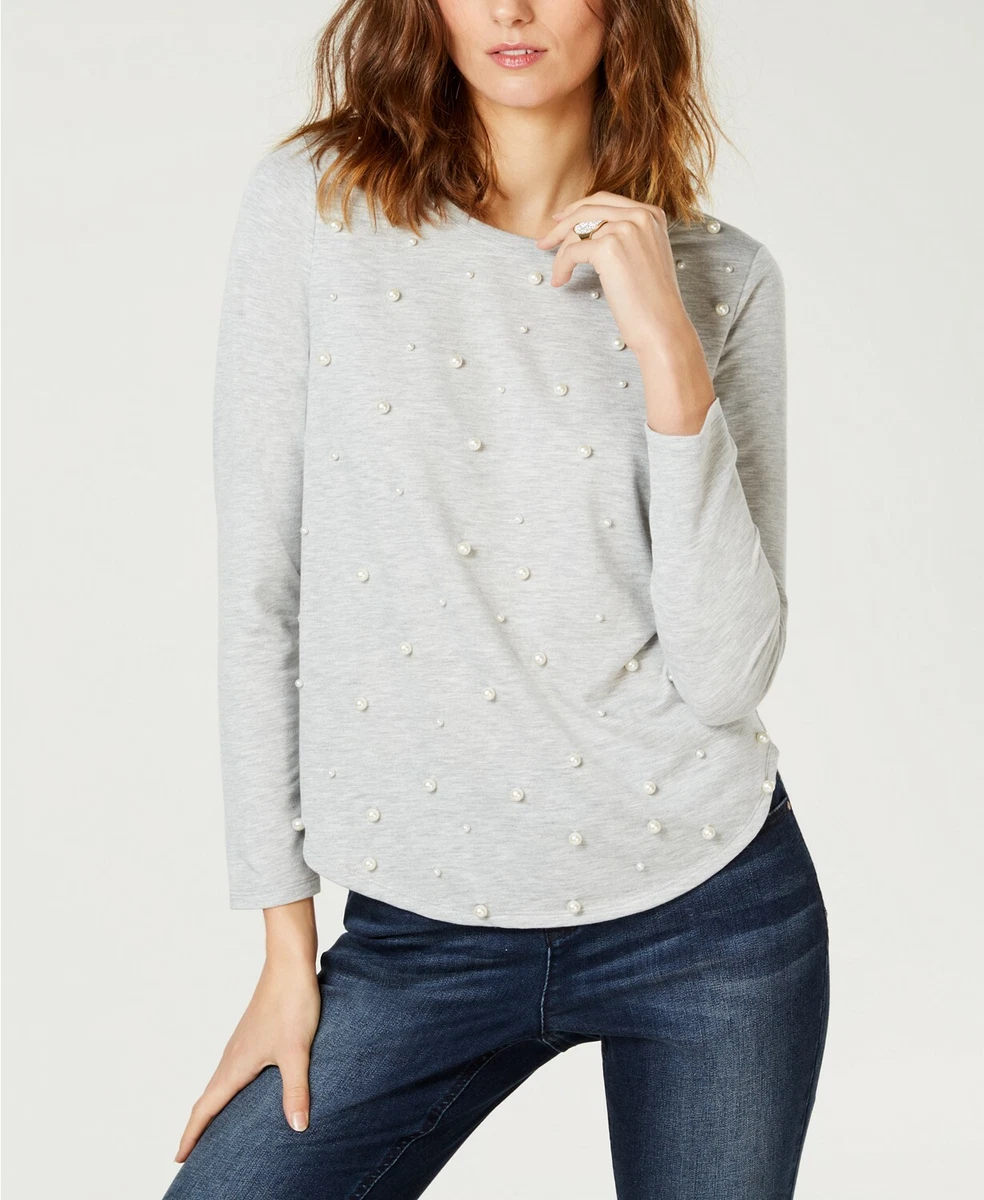 160 Inc International Concepts Women S Grey Pearl Embellished
