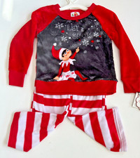 NEw Elf on the Shelf Pajama Set 2 Pcs Size XS 4/5 Long Sleeves  Pants PJ's