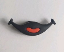 Rubber Shoe Charm Red And Black Smiley Face Funny Silly Humor Smile