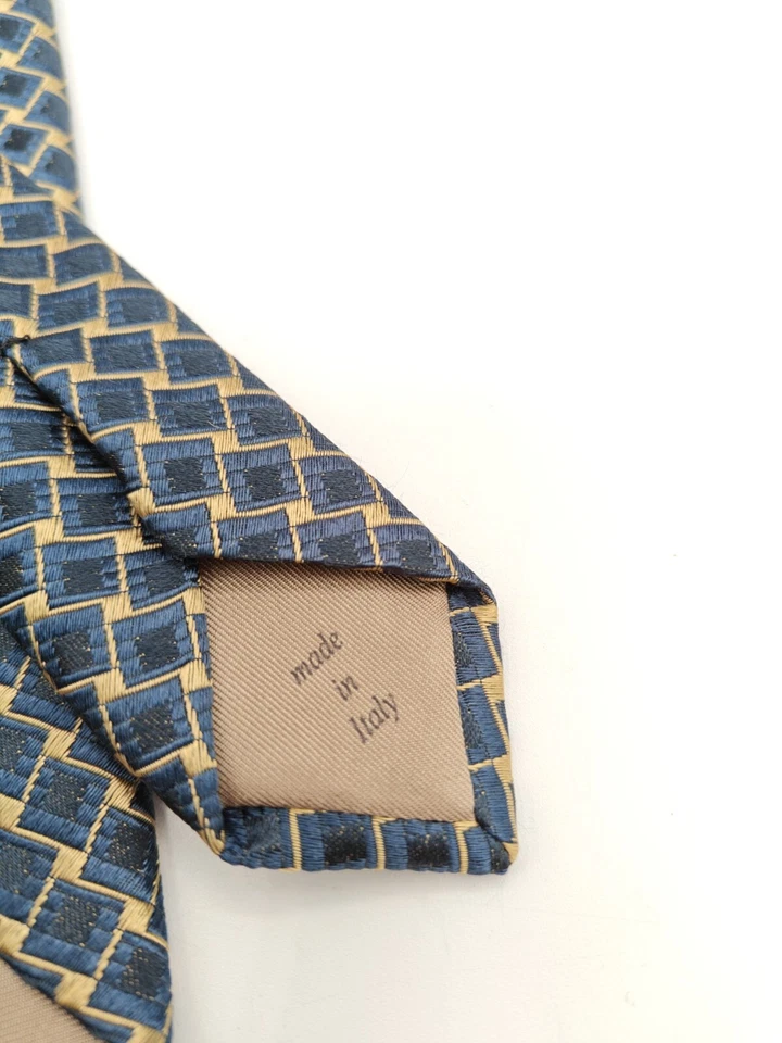 🇮🇹 Corbata de seda geométrica multicolor Tino Cosma para hombre hecha en Italia 58x3 5/8  Foto 4 de 4