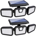 2 Pack Solar Lights Motion Sensor, Security LED Waterproof Adjustable head 74LED
