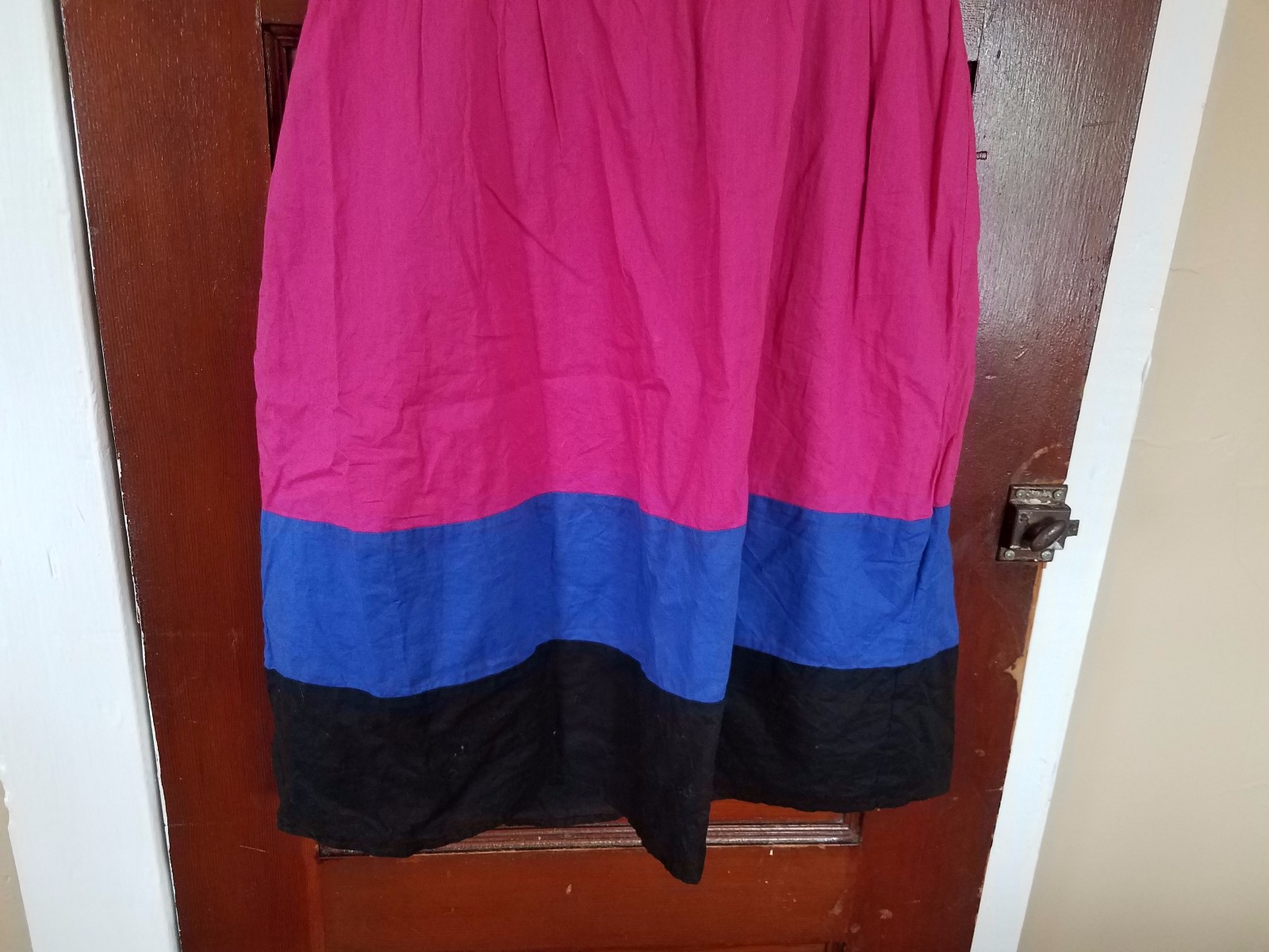 21 Twenty One Women's S Black Pink Blue Spaghetti Strap Cotton Lined Shirt