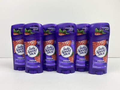 6 x Lady Speed Stick Fresh Infusions Antiperspirant Deodorant Strawberry Splash 