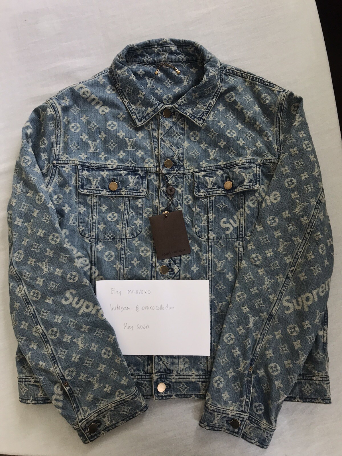 supreme denim jacket lv