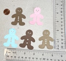   10 GINGERBREAD MAN cardstock paper die cut embellishments CHRISTMAS