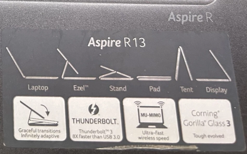 ACER Aspire R13 R7-372T Touch Screen i5-6200U@2.3GHz, 128 SSD, 4GB RAM, 13.3" - Image 3 of 4