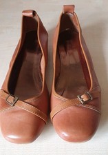 Barratt Leather Brown Low Wedge Slip On Flats