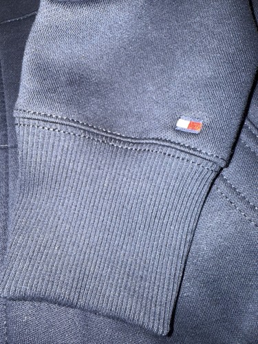 TOMMY HILFIGER HOODIE FULL ZIP NAVY SZ L EMBROIDERED LOGO NWTG - Picture 8 of 12