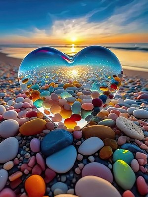 1000-Teile Puzzle Herz Strand   Hochauflösendes 70 x 50 cm Puzzle für Erwachsene