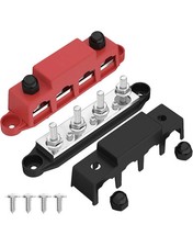 Bus Bar 12V 250A Power Distribution Block 4 X 3/8" Studs Marine Bus Bar 12 Volt