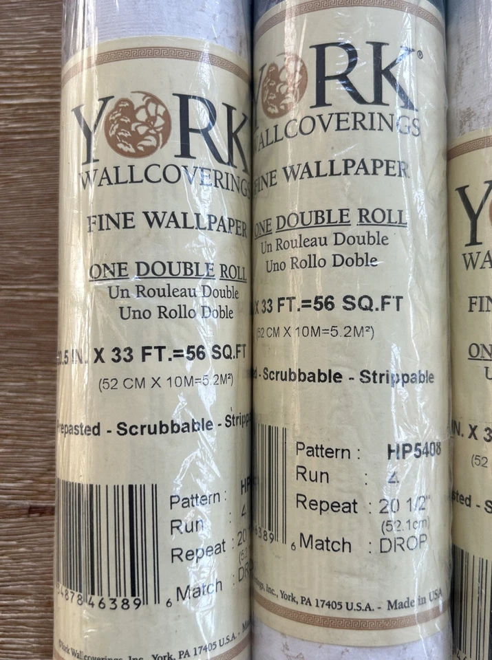 4-YORK Revestimientos de Pared Preparados Doble Rollos Crema Mármol Hortensia Floral HP5408 Foto 2 de 4