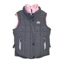 SUPERDRY Alpine Sport Weste Damen gr. M Federn+Polyester Grau mit Kapuze