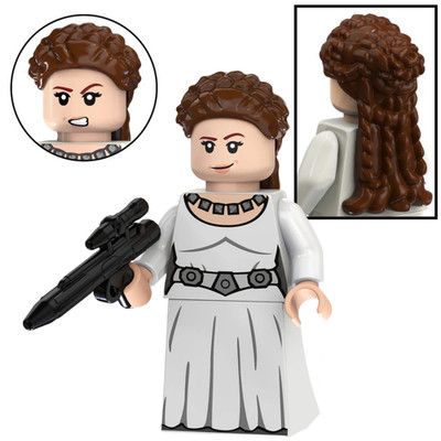 Princess Leia CUSTOM minifigure - Gorgeous hair piece!  star wars lego