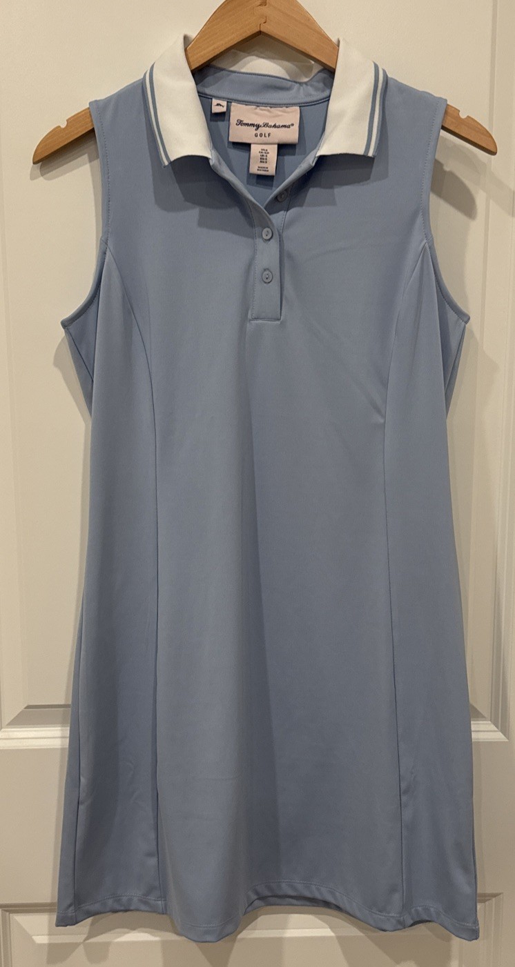 Tommy Bahama Golf Dress Powder Blue Sleeveless Knee Length Sz S
