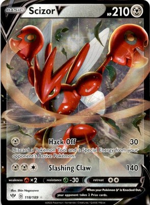 Scizor V Ultra Rare SWSH03: Darkness Ablaze 118/189 NM