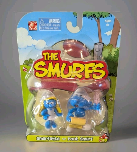 The SMURFS Smurfette & Poet Smurf 2 Inch Figure Jakks Pacific Play Along 2009