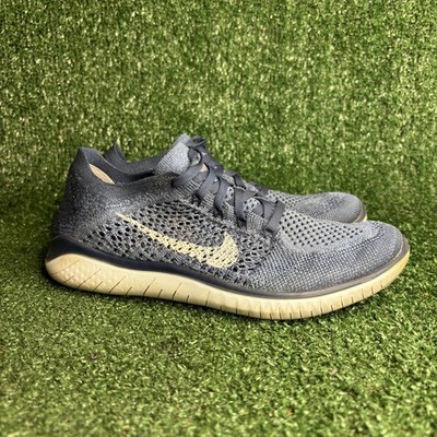 Nike Free RN Flyknit 2018 Running Breathable Athletic Sneakers Blue Womens Sz 8