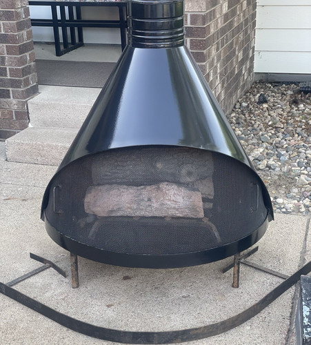 Sears Contemporary Freestanding Fireplace Black Metal w/ Chimney Pipe & Manual