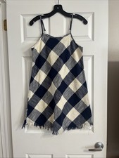Universal Thread Navy Off White Women's Spaghetti Strapped Dress Size Small
