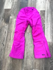 Lands End Girls Squall Ski Pants Waterproof Insulated Iron Knee Pink 8 Slim