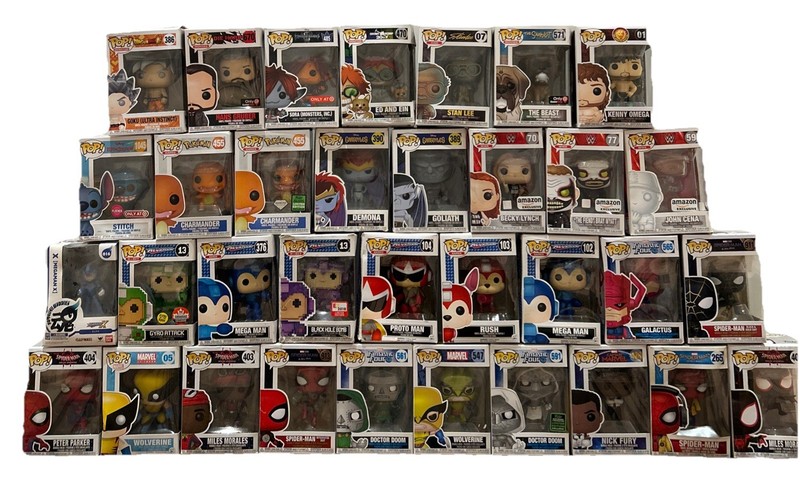 Huge Funko Pops Lot, 34, Marvel, Megaman,Gargoyles, Pokémon,Dragon ball, etc