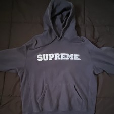 Supreme Mens Hoodie Navy Blue Size S