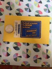 Blockbuster Video "To PLAY is human. To REWIND is divine" Sticker Original -Ra